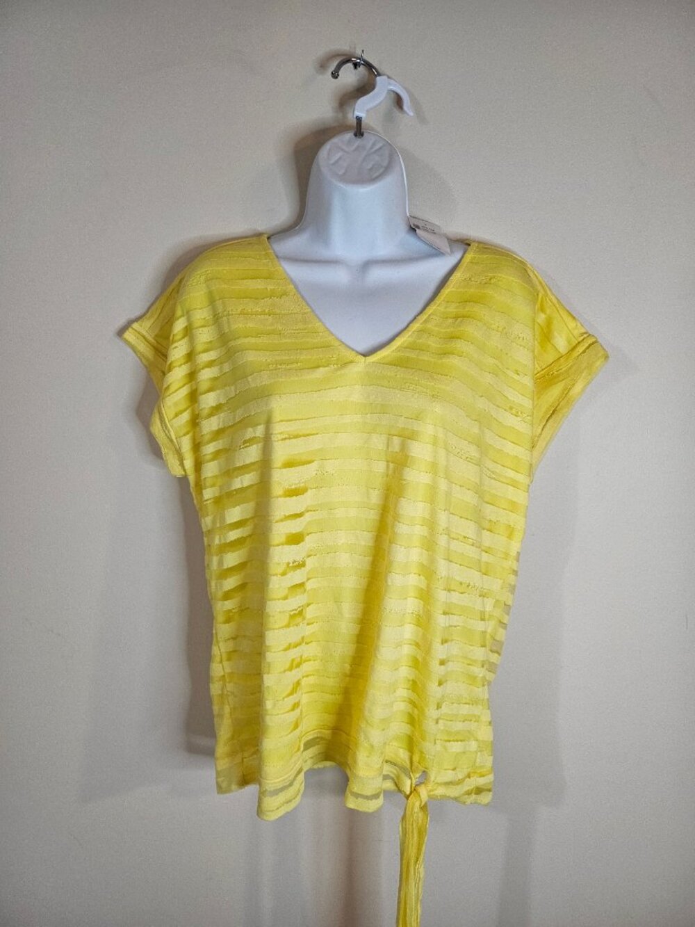 Cleo Double Lined Knotted Yellow Top - Size L